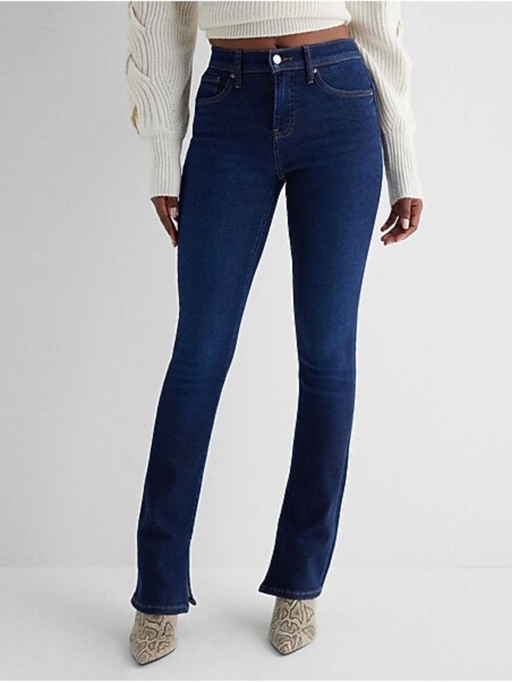Express Dark Blue Mid-Rise Skyscraper Jeans size 4R